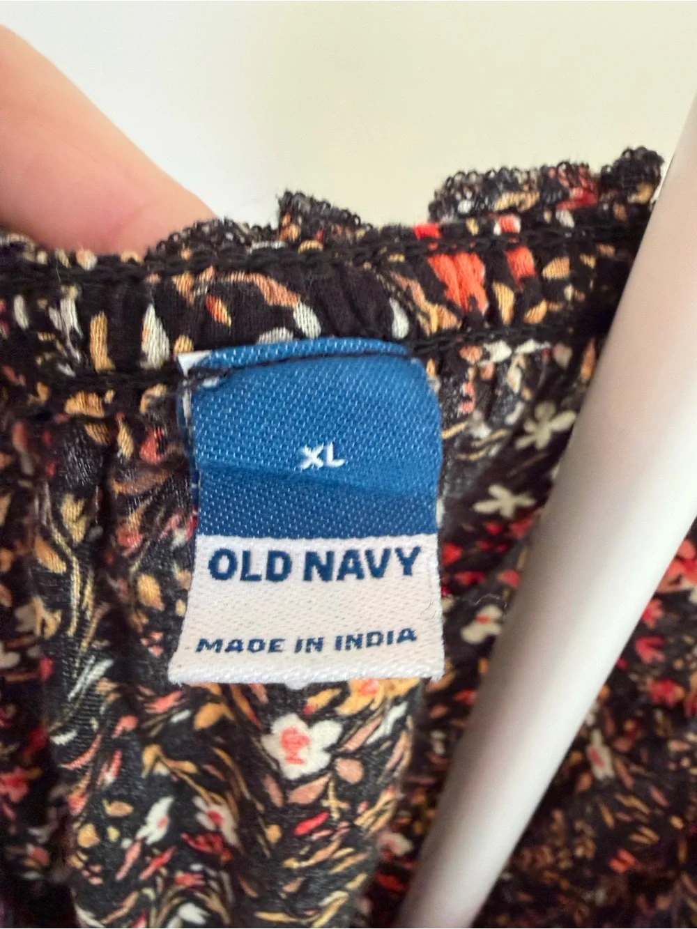 Old Navy Black Floral Puff Sleeve Smocked Peplum Blouse XL Cottagecore Top